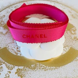 CHANEL Magenta Color Embossed Ribbon